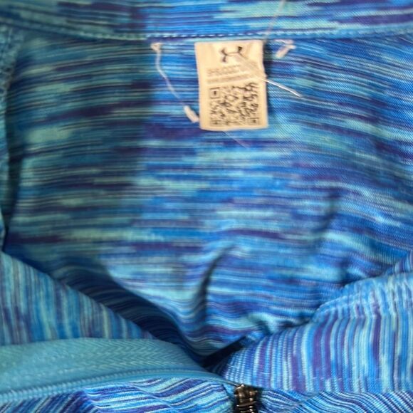 Under Armour Blue Fitted Long Sleeve Zippered Sweatshirt Size Small - Picture 11 of 11